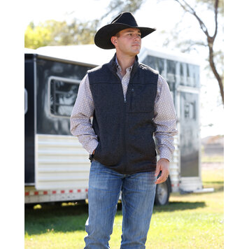 Cinch Zip Sweater Vest Charcoal