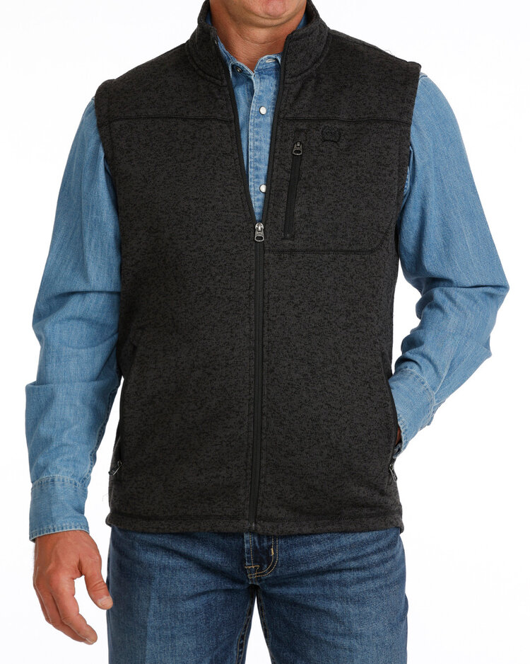 Cinch Zip Sweater Vest Charcoal