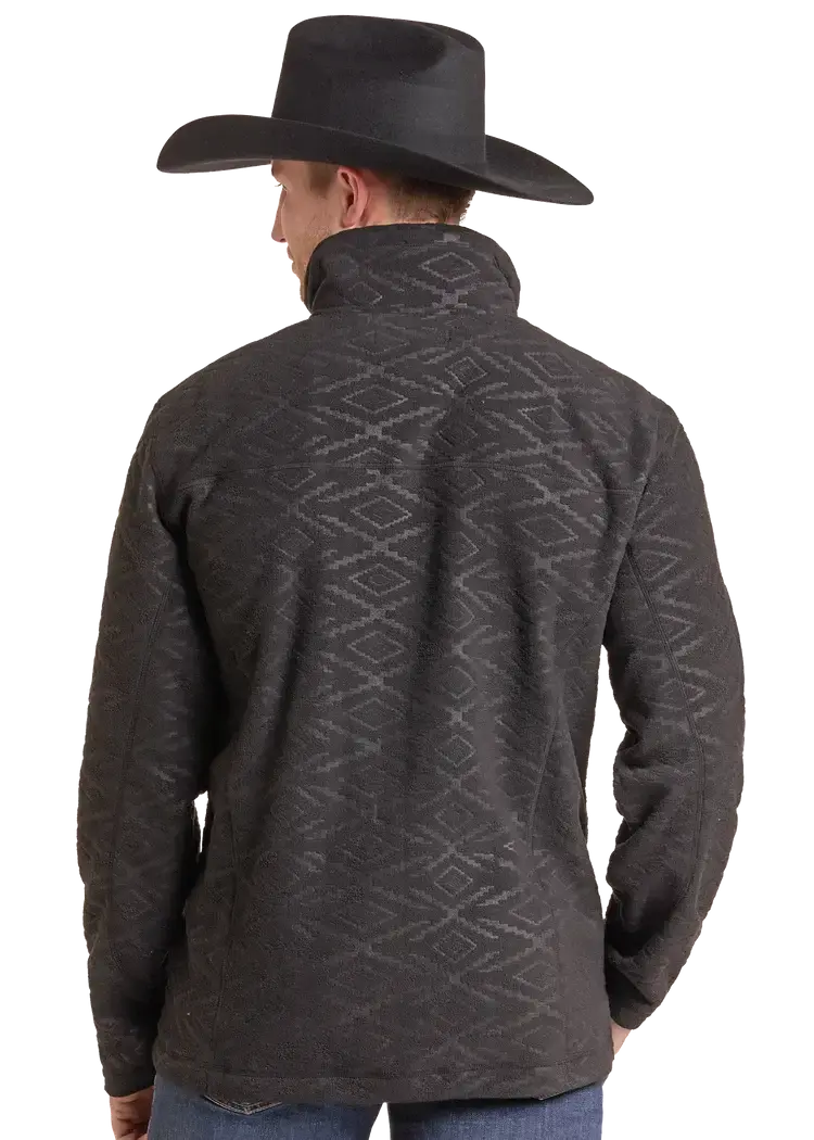 Panhandle Western Wear Embossed Fleece Pullover Black
