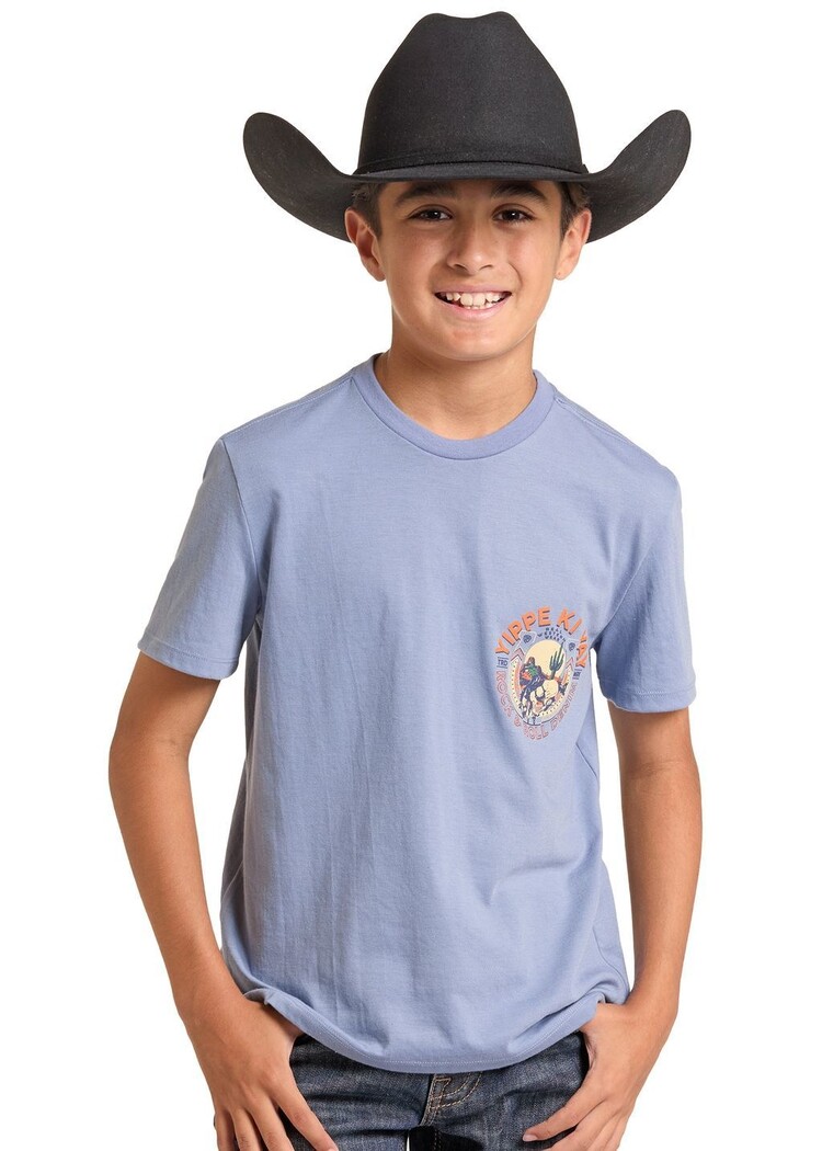 Rock & Roll Denim Youth Yippe Ki Yay Tee Light Navy