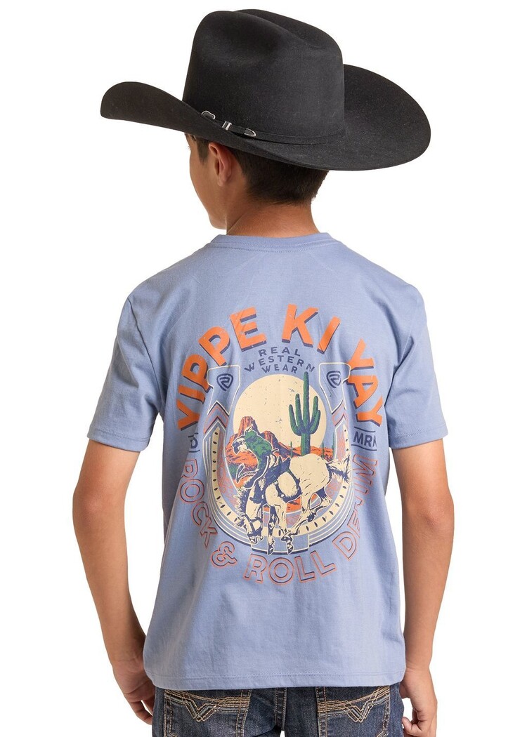Rock & Roll Denim Youth Yippe Ki Yay Tee Light Navy