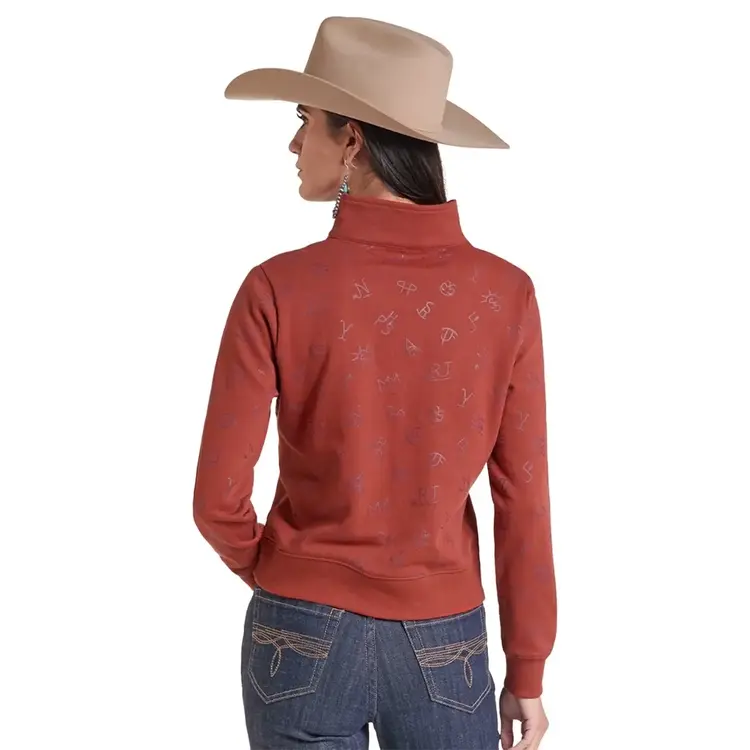 Panhandle Western Wear 1/4 Zip Pullover Ranch Brand Rose Mauve
