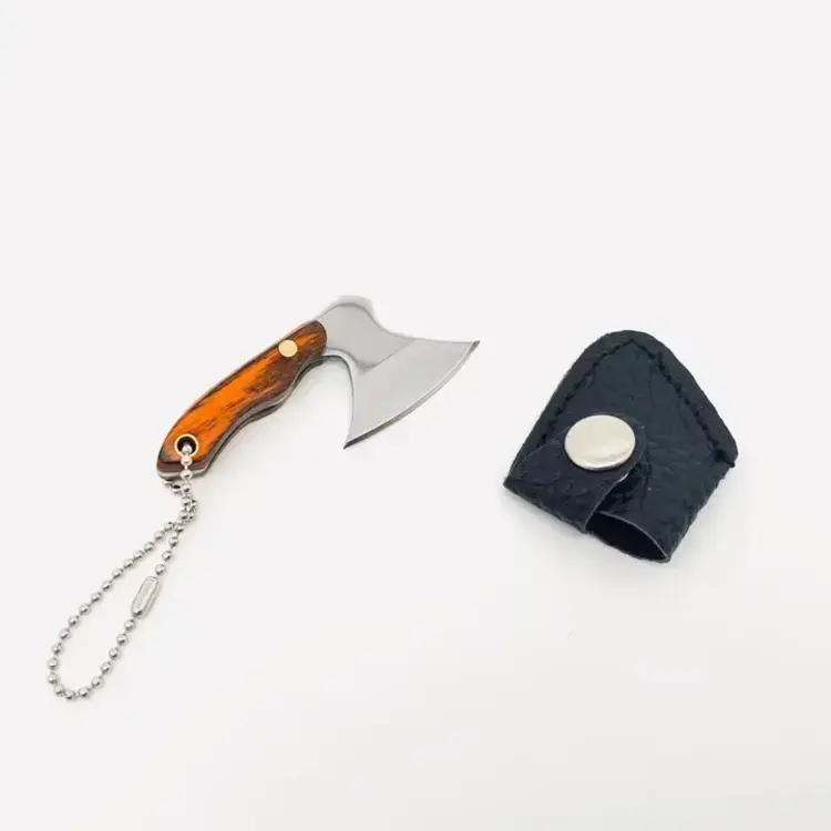 Wooden Handle Mini Stainless Steel Axe with Protective Cover