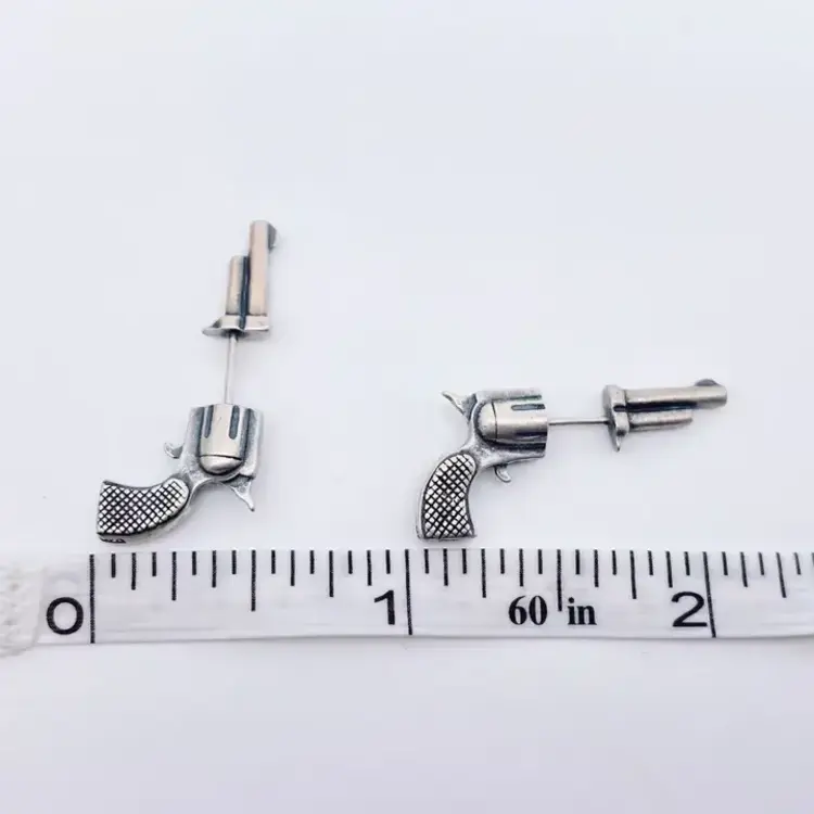 Sterling Silver Mini Pistol Ear Studs