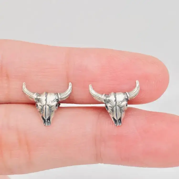 Sterling Silver Skull Head Studs