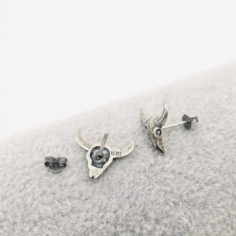Sterling Silver Skull Head Studs
