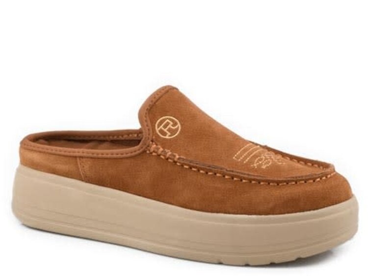 Roper Cognac Cow Suede Sport Mule Brown