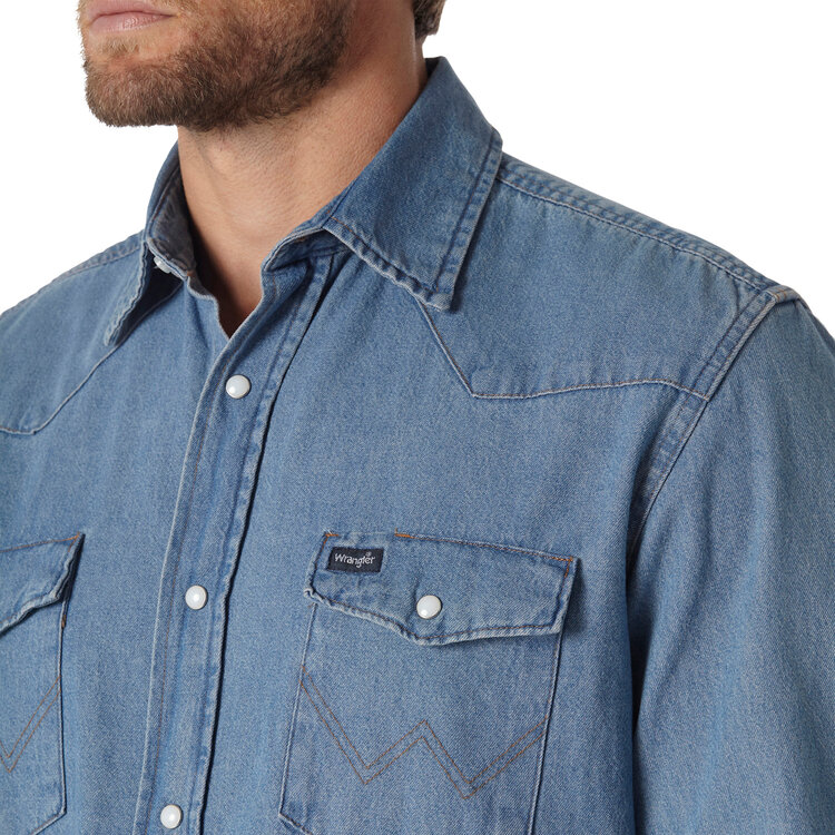 Wrangler Cowboy Cut Denim Shirt Stonewash