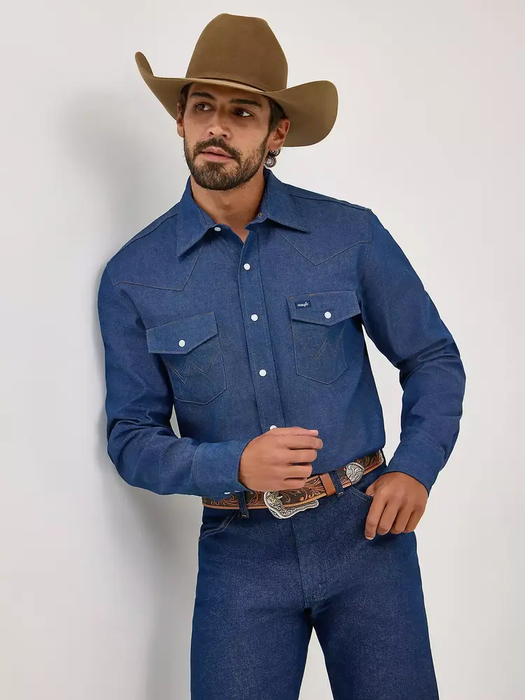 Wrangler Cowboy Cut Denim Shirt Rigid Indigo