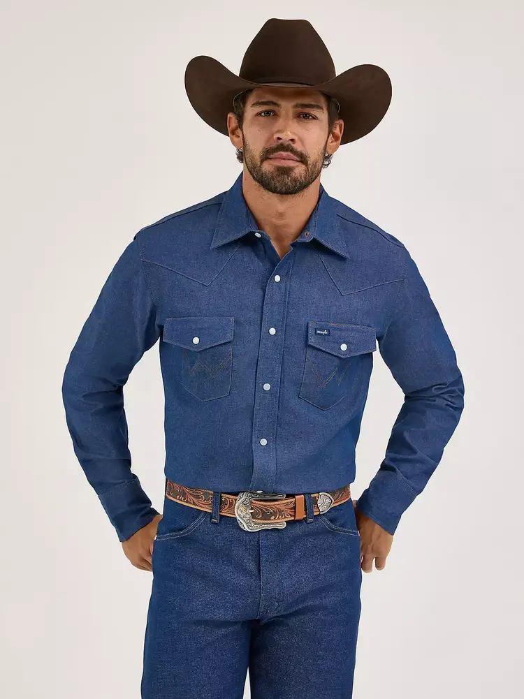 Wrangler Cowboy Cut Denim Shirt Rigid Indigo