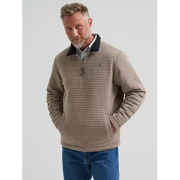 Wrangler George Strait 1/4 Zip Quilted Pullover Toast