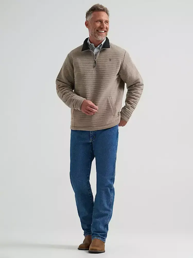 Wrangler George Strait 1/4 Zip Quilted Pullover Toast