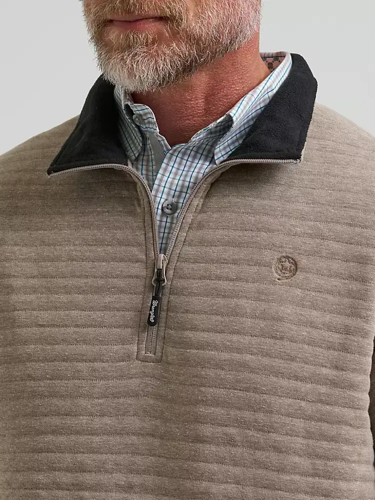 Wrangler George Strait 1/4 Zip Quilted Pullover Toast