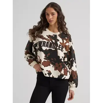 Wrangler Cow Logo Canyon Crew Pullover