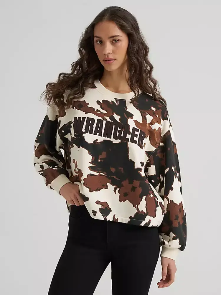 Wrangler Cow Logo Canyon Crew Pullover