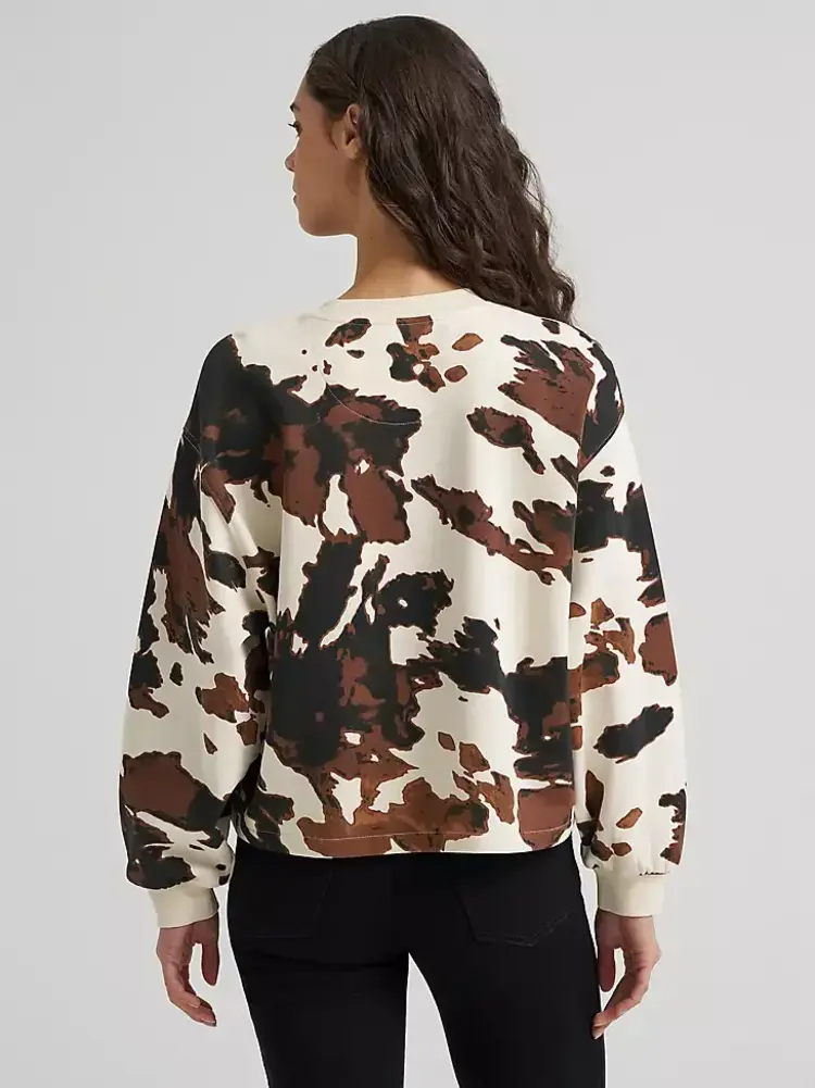 Wrangler Cow Logo Canyon Crew Pullover
