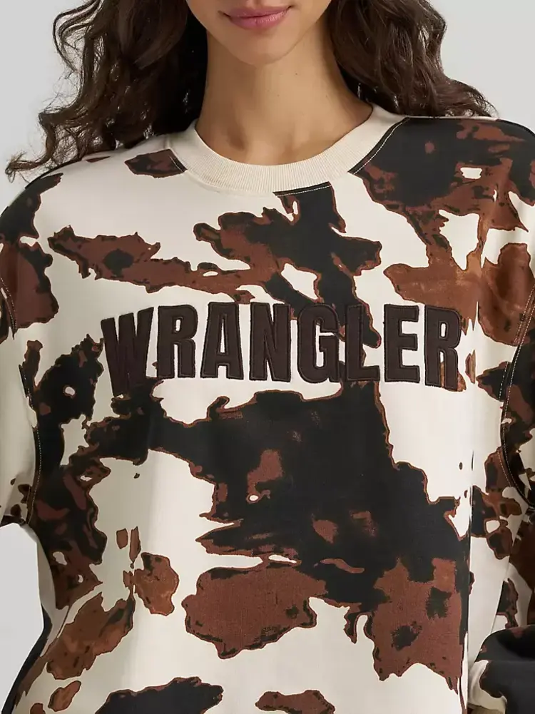 Wrangler Cow Logo Canyon Crew Pullover