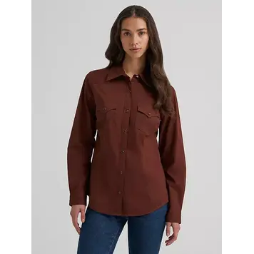 Wrangler Sierra Western Slim Snap Brown
