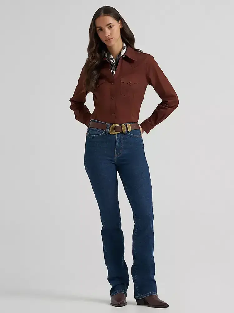 Wrangler Sierra Western Slim Snap Brown
