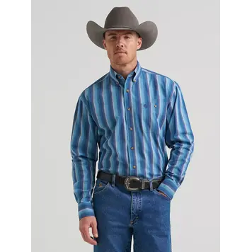 Wrangler George Strait One Pocket Button Blue Ombre