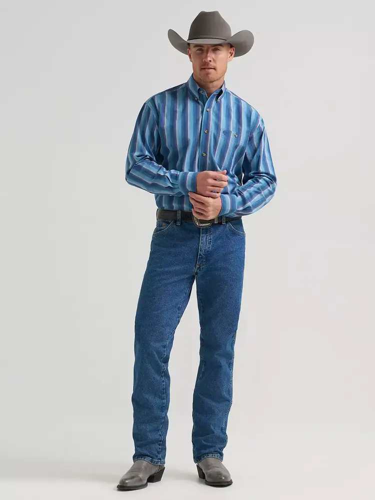 Wrangler George Strait One Pocket Button Blue Ombre