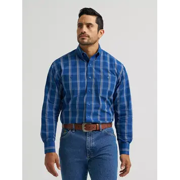 Wrangler George Strait Two Pocket Button Watery Tartan