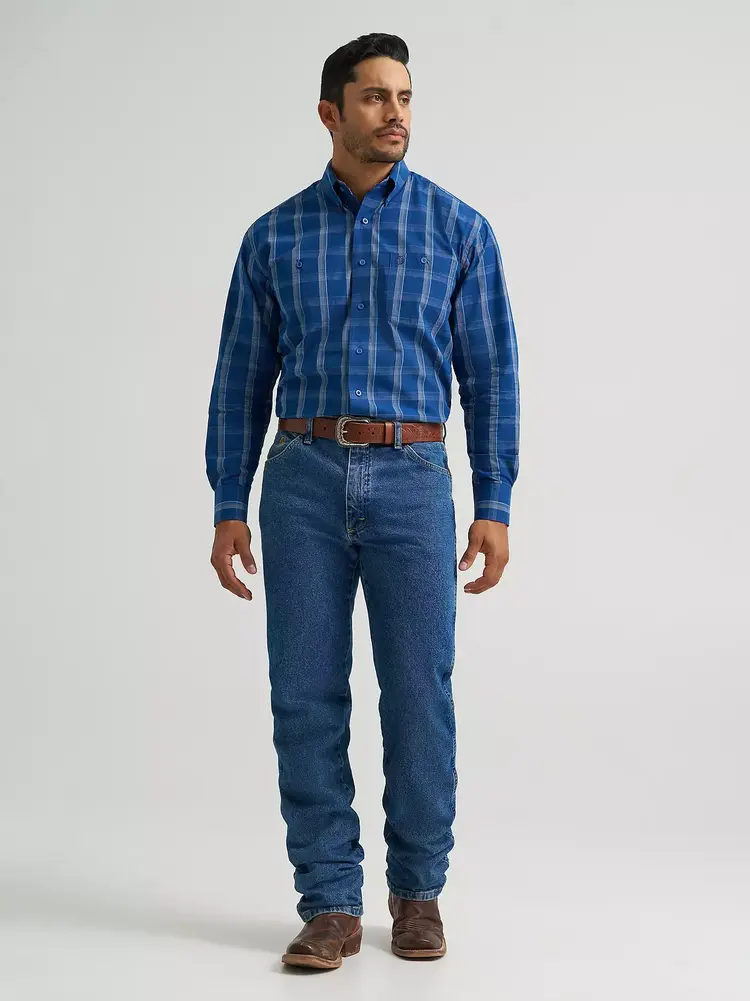 Wrangler George Strait Two Pocket Button Watery Tartan
