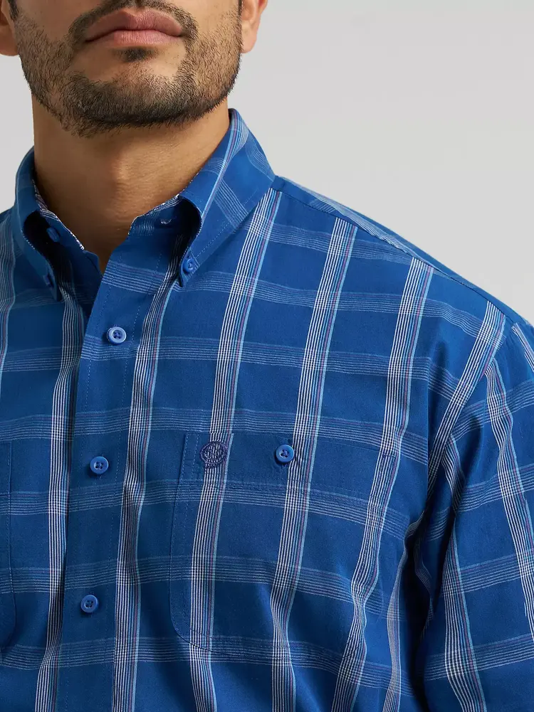 Wrangler George Strait Two Pocket Button Watery Tartan