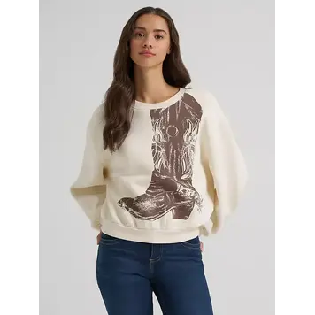 Wrangler Oversized Cropped Boot Pullover Cream
