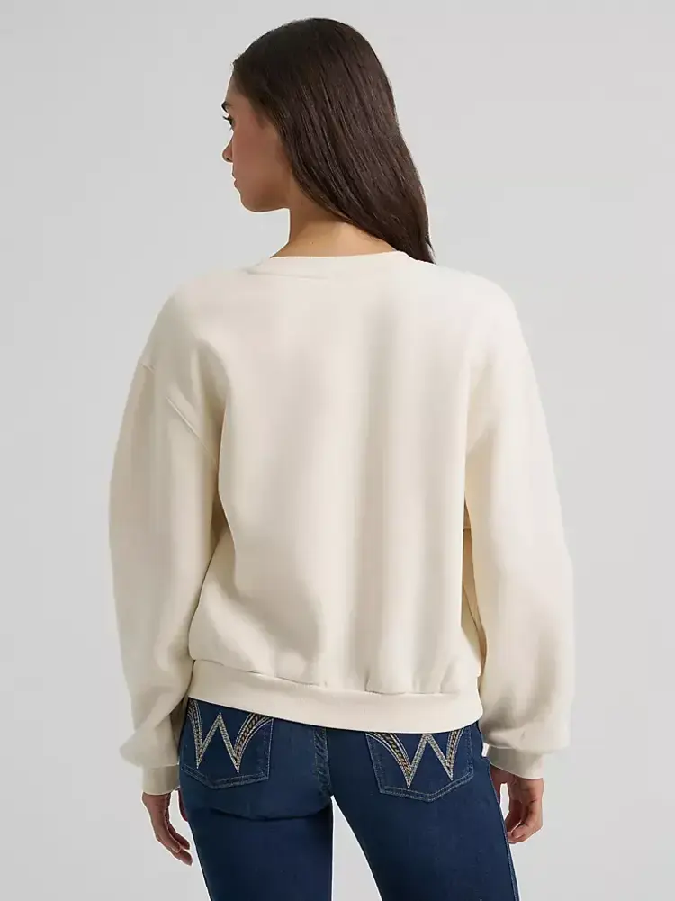 Wrangler Oversized Cropped Boot Pullover Cream