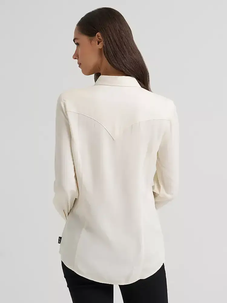 Wrangler Slim Concho Button Shirt White
