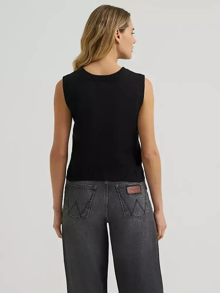 Wrangler Western Stitch Sweater Vest Black