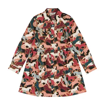 Wrangler Youth Horse Print Dress Pink Teal