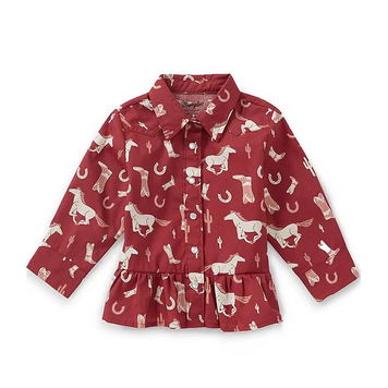 Wrangler Infant Toddler Horseshoe Cactus Snap Shirt
