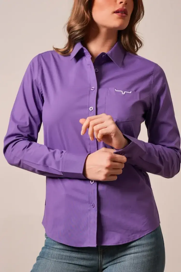 Kimes Ranch KR Team Shirt Button Down Purple