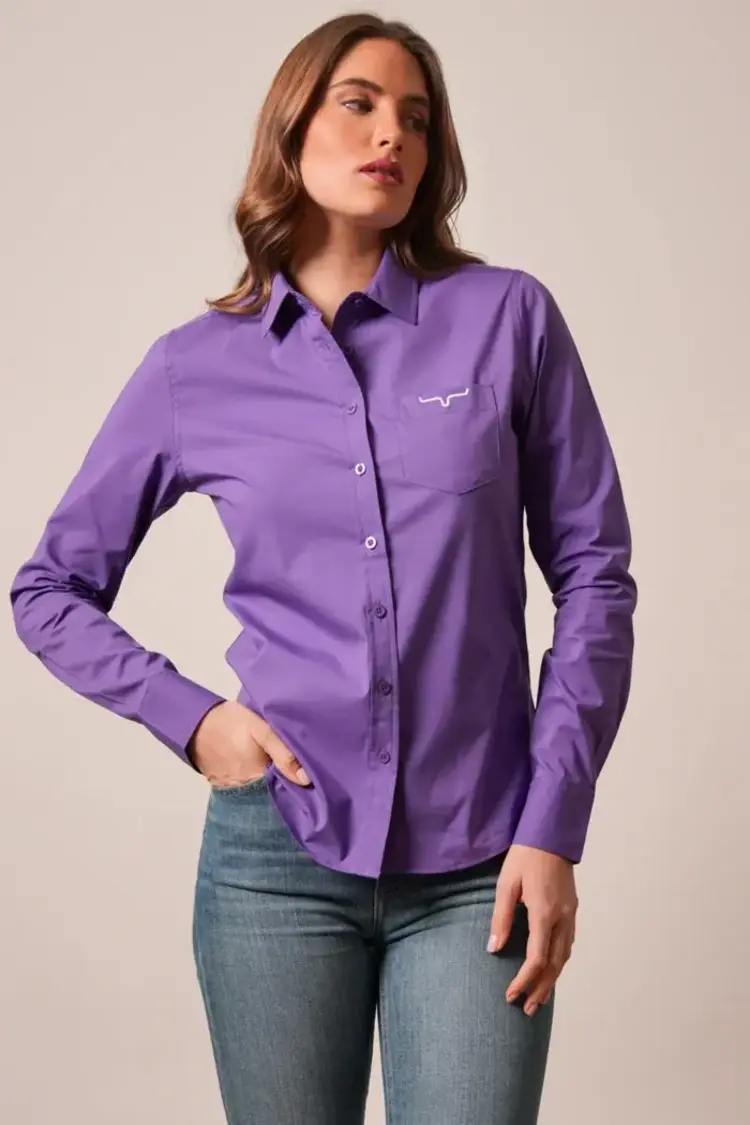 Kimes Ranch KR Team Shirt Button Down Purple