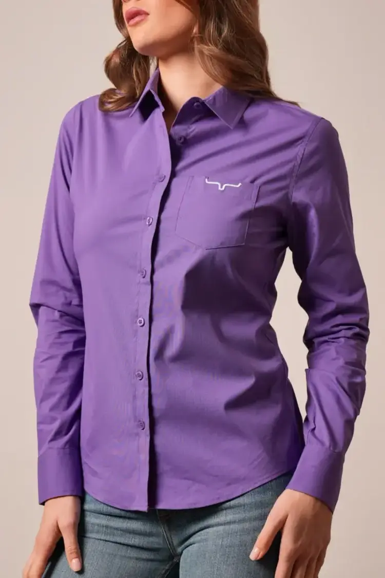 Kimes Ranch KR Team Shirt Button Down Purple