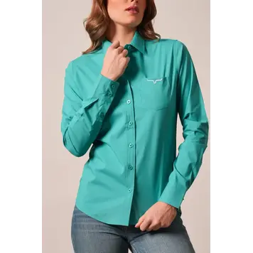 Kimes Ranch KR Team Shirt Button Down Teal