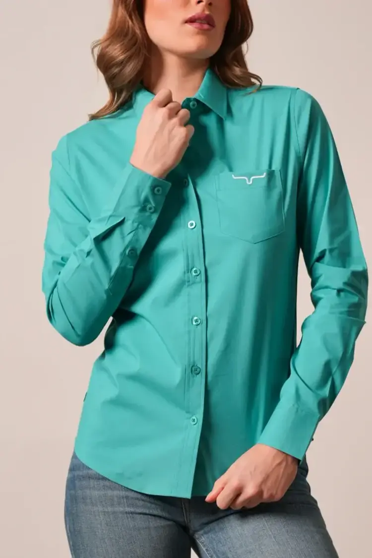 Kimes Ranch KR Team Shirt Button Down Teal