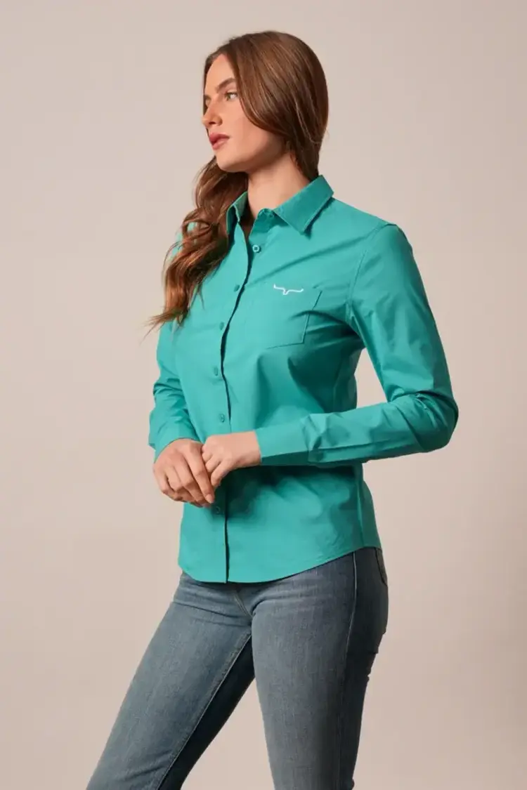 Kimes Ranch KR Team Shirt Button Down Teal