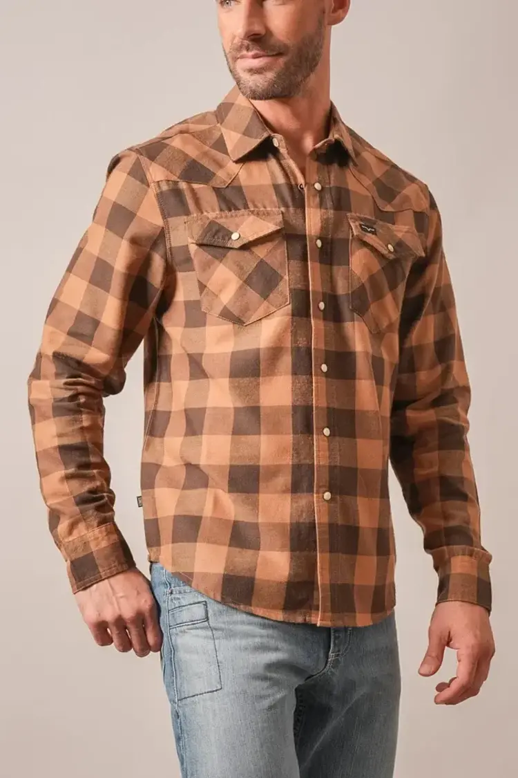 Kimes Ranch Jonez Classic Plaid Snap WW Brown