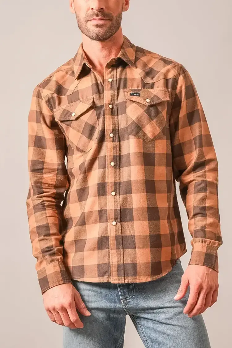 Kimes Ranch Jonez Classic Plaid Snap WW Brown