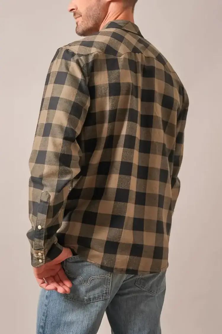 Kimes Ranch Jonez Classic Plaid Snap Army Green