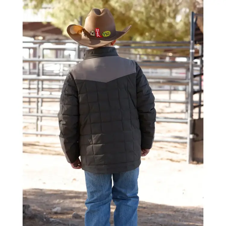 Cinch Youth Quilted Barn Coat Green