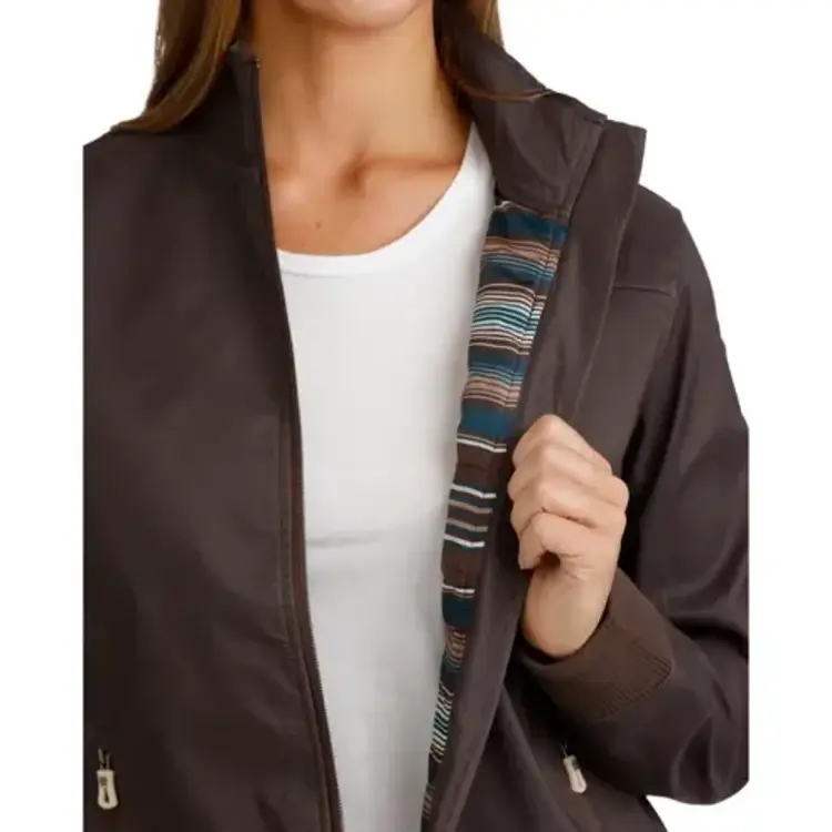 Cinch Lined Windproof Jacket Brown