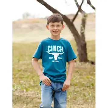 Cinch Bold Logo Graphic Tee Blue