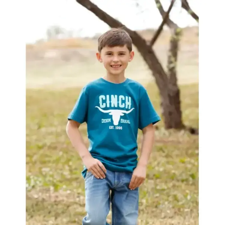 Cinch Bold Logo Graphic Tee Blue