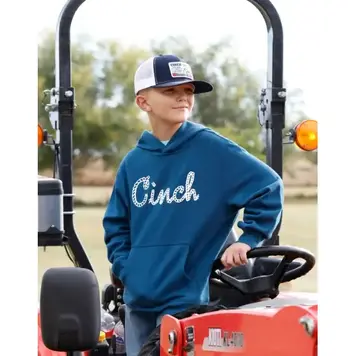 Cinch Rope Logo Pullover Hoodie Blue
