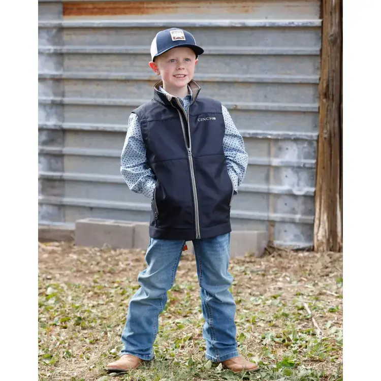 Cinch Youth Bonded Soft Shell Vest Navy