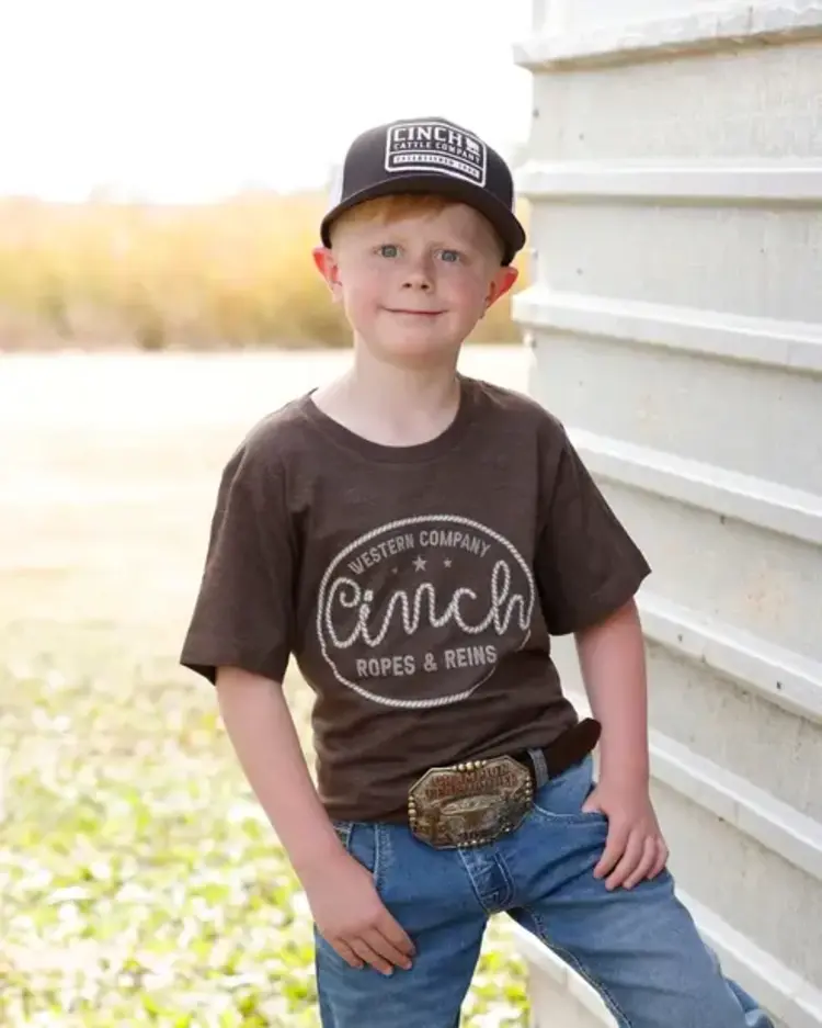 Cinch Youth Ropes & Reins Tee Brown